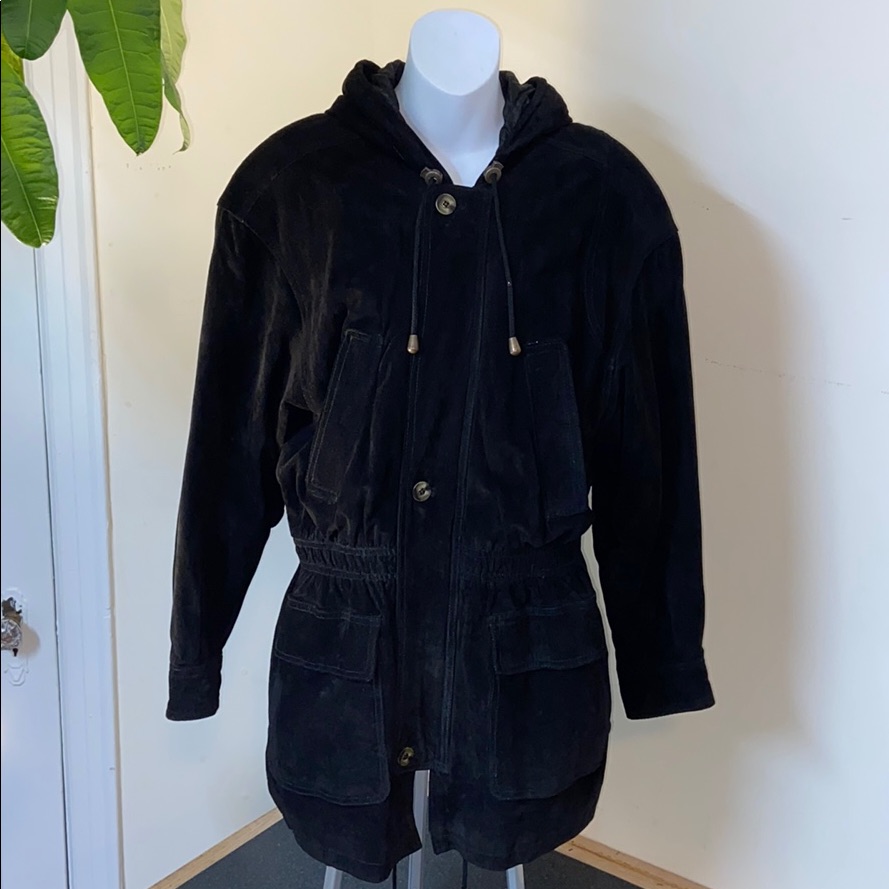 Express Avenue De L’opera Black Suede Hooded